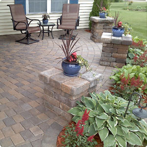 Paver patio corner